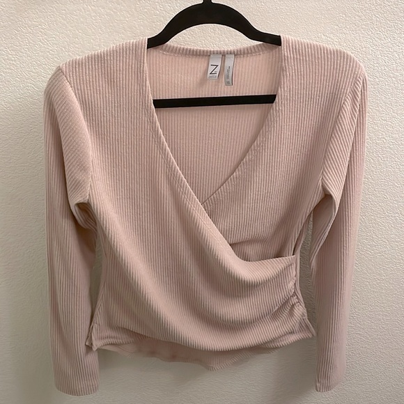 Zella Tops - Z By Zella Women’s Pink Long Sleeve Ballet Wrap Top
